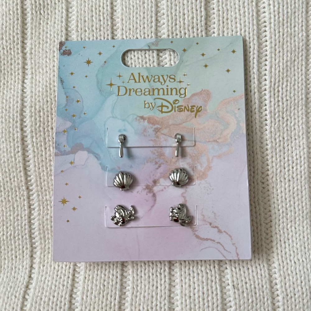 Disney Parks Always Dreaming The Little Mermaid Earrings Set of 3